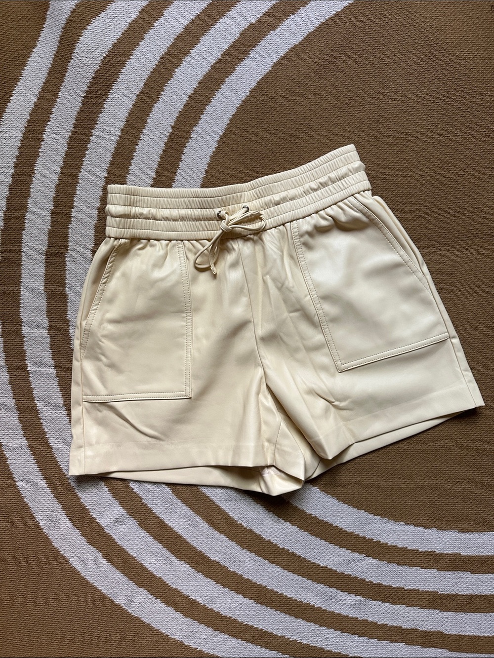 Express Light Yellow Drawstring Waist Shorts
